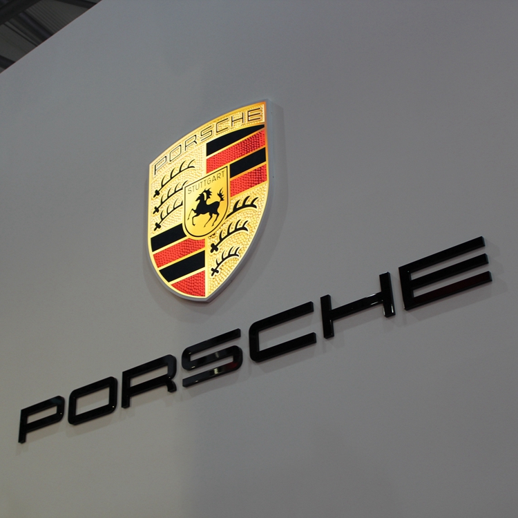 Porsche Automotive Signage Chrome Car Logo Letter Sign